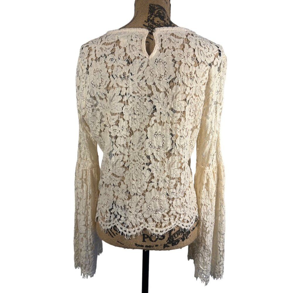 Women's XL Top Taylor & Sage Romantic Lace Boho Chic Fairy Flair Sleeve - Picture 2 of 6